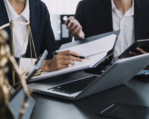 Lawsuit and justice concept, Lawyer working with partner at law